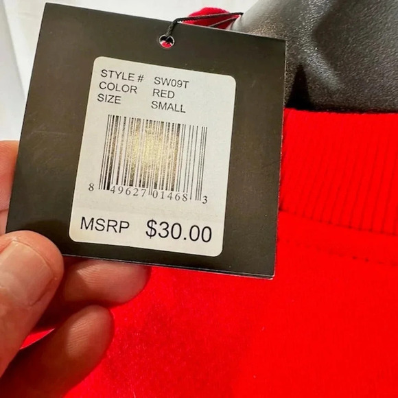 NEW City Lab Crewneck Sweatshirt Heavy Fleece Long Sleeve Pullover Red Mens S - Picture 5 of 6